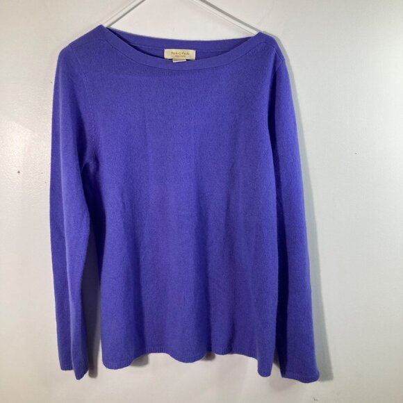 Womens Peck & Peck 2 Ply Cashmere Sweater Round Neck Purple XL - Picture 1 of 7